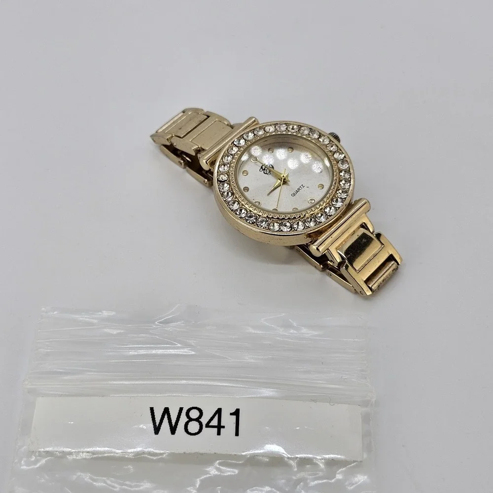 Women's Watch 34MM Gold Dial Crystal Bezel Gold Metal Bands 5